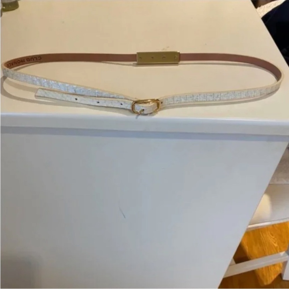 Club Monaco Silver & Gold Skinny Belt [Medium]